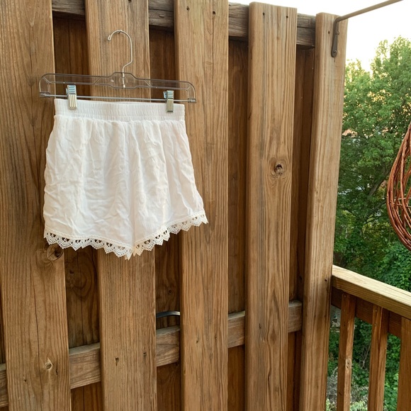 Charlotte Russe White Soft Drawstring Shorts - Picture 3 of 8